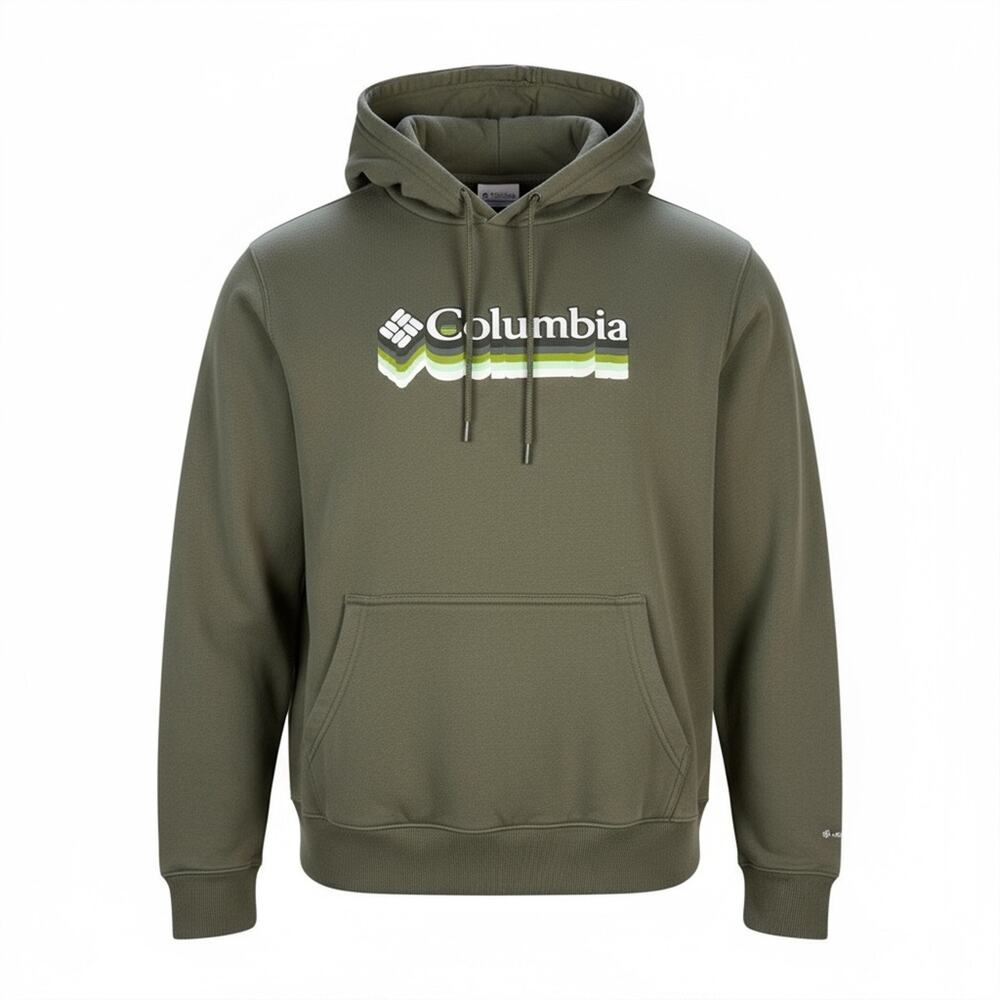 Columbia Men's Trek Graphic Green Pullover Hoodie Large